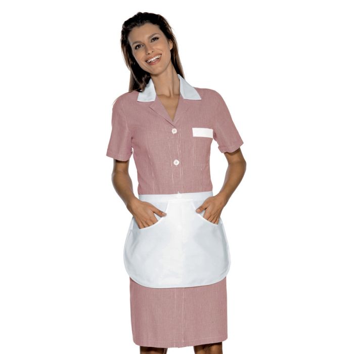 Camice Positano mezza manica rigato con grembiulino