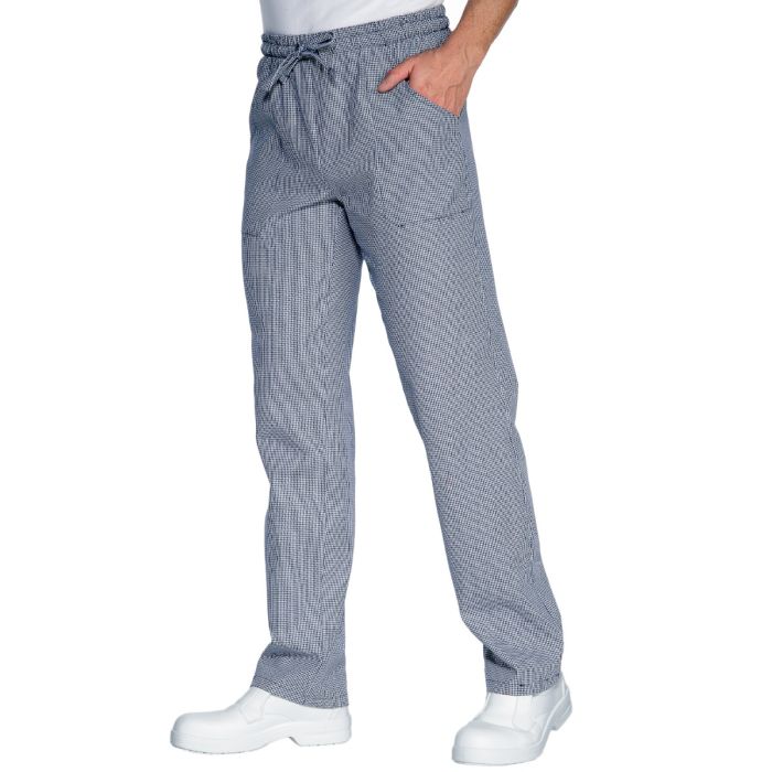 Pantalaccio cuoco pied de poule blu