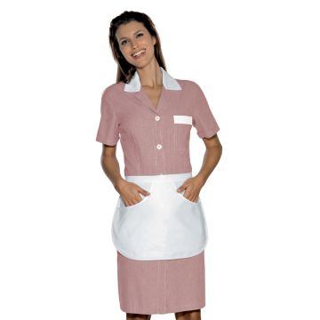 Camice Positano mezza manica rigato con grembiulino