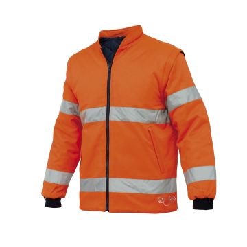 Corpetto intero alta visibilità arancio