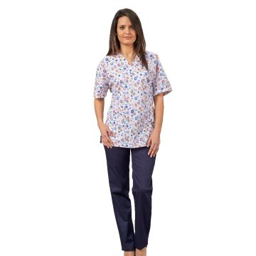 Casacca collo a v fantasia