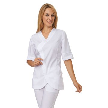 Casacca donna bianca stock