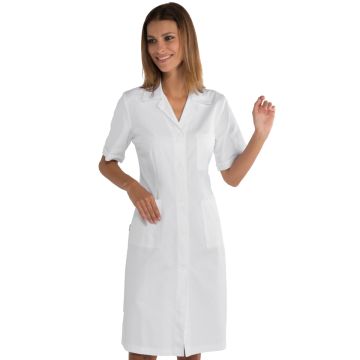 Camice medico donna cotone satin no stiro mezza manica